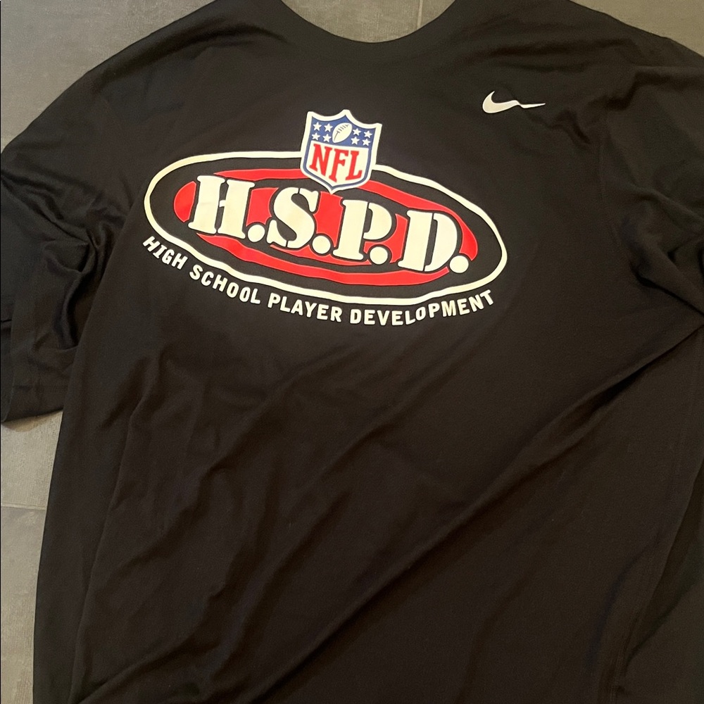 Nike Black H.S.P.D. NFL Graphic Tee with Red Accents
